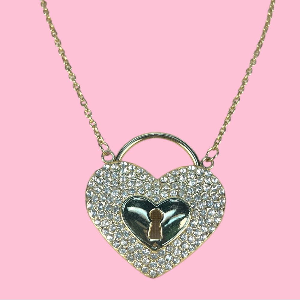 Large Heart Padlock Necklace